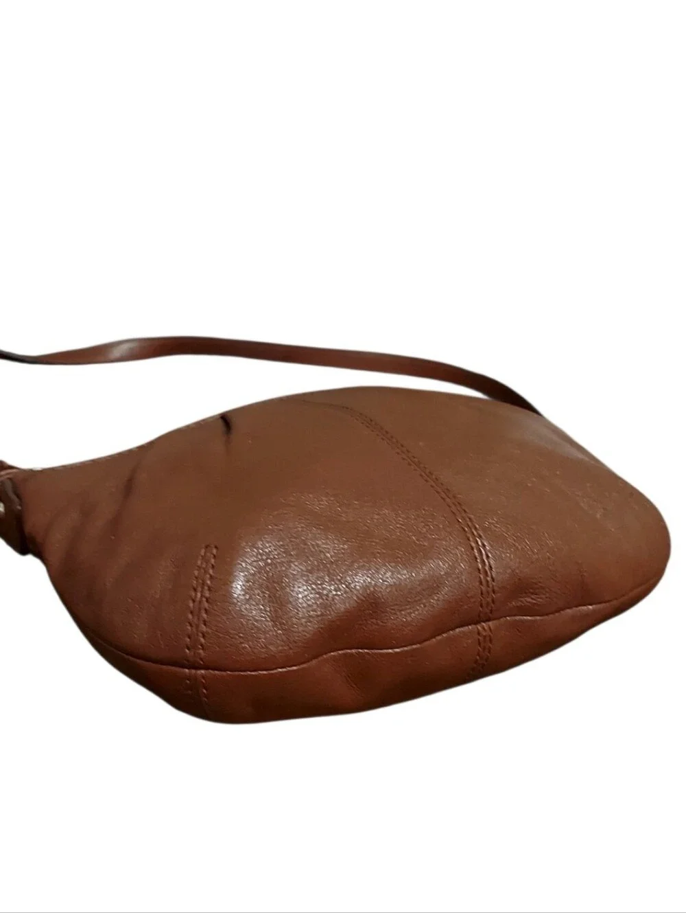 Coach Pleated Leather Mini Crossbody Bag With Chrome Hardware Gently Loved